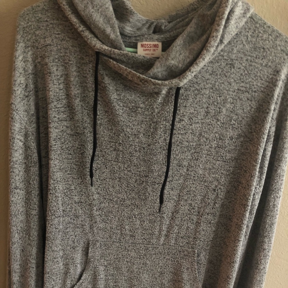 Gray Pullover with oversized hood